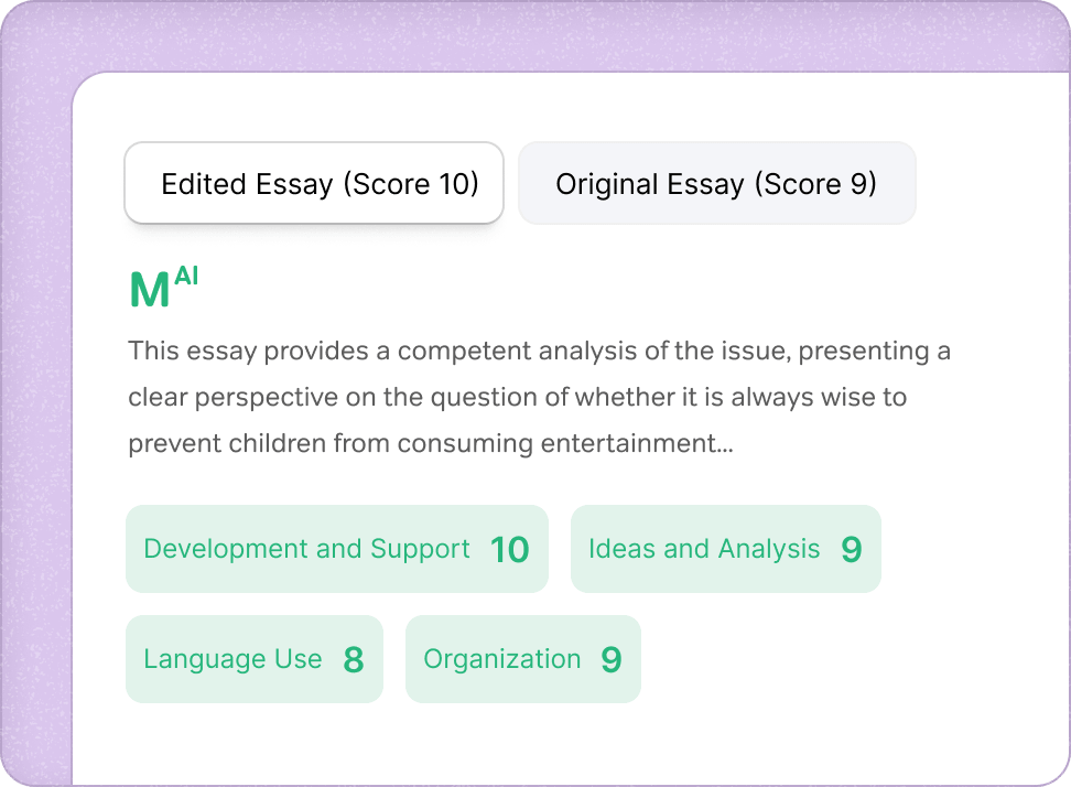 Examples of AI detailed essay grading